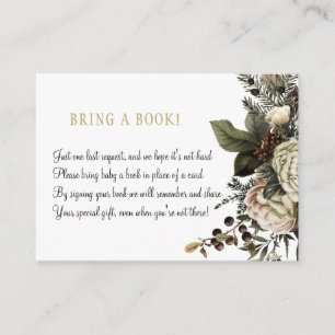 Carte D'accompagnement Livres pour bébé floral apporter livre insert cart