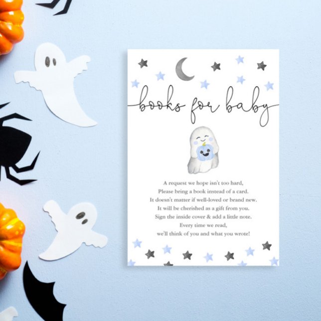 Carte D'accompagnement Livres pour bébé garçon baby shower fantôme Hallow (Créateur téléchargé)
