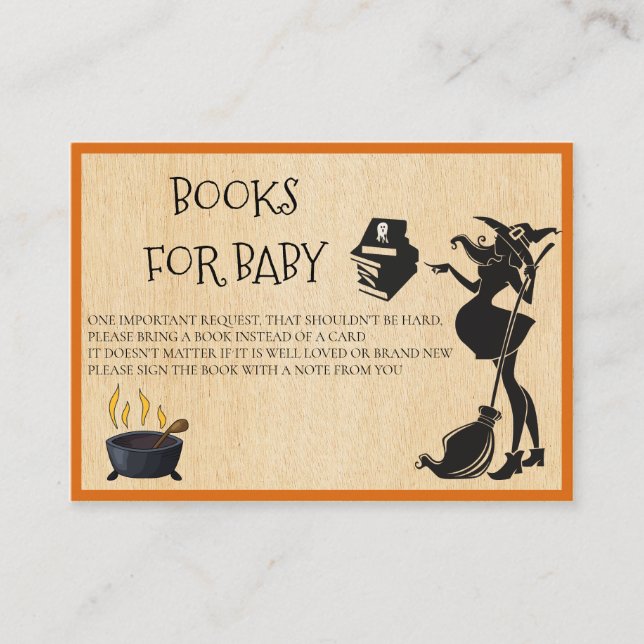 Carte D'accompagnement Livres pour bébé Halloween Pregnant sorcière douch (Devant)