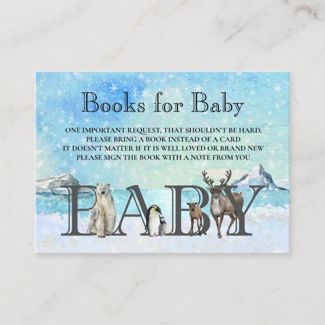 Carte D'accompagnement Livres pour bébé hiver Arctic Animaux Noël En (Devant)