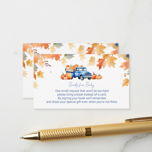 Carte D'accompagnement Livres pour bébé Insertion Bleu Camion & Petit Cit (Devant/Arrière en situation)