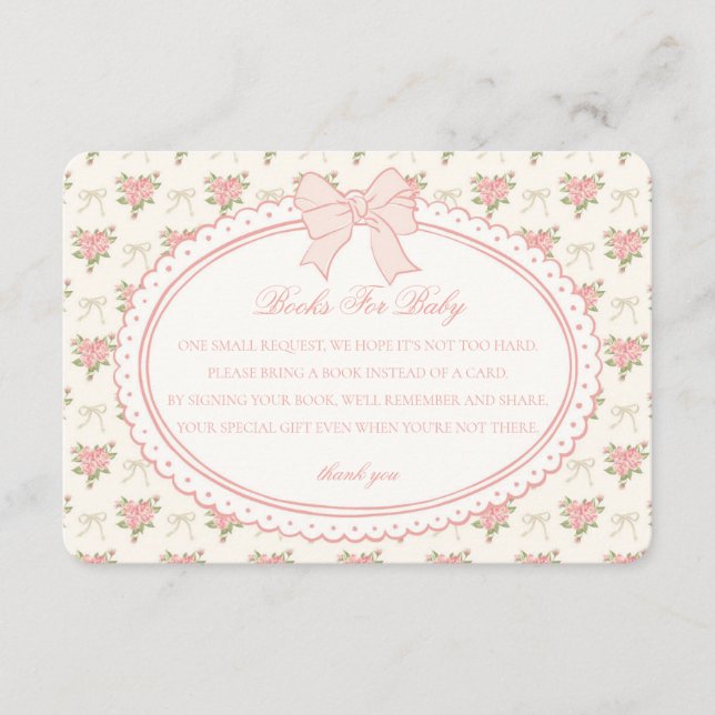 Carte D'accompagnement Livres pour Bébé Insertions Florales Vintage Beige (Devant)