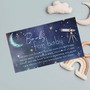 Carte D'accompagnement Livres pour bébé Lune et Étoiles Célestes
