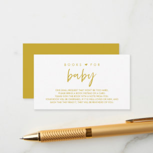 Carte D'accompagnement Livres pour bébé, minimalisme moderne Yellow Gold