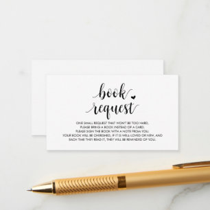 Carte D'accompagnement Livres pour bébé, Modern Cute Black Script Enclo