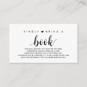 Carte D'accompagnement Livres pour bébé, Modern Cute Black Script Enclo