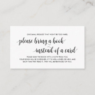 Carte D'accompagnement Livres pour bébé, moderne rustique noir Script