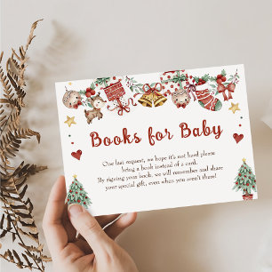 Carte D'accompagnement Livres pour bébé Noël Père Noël Baby shower