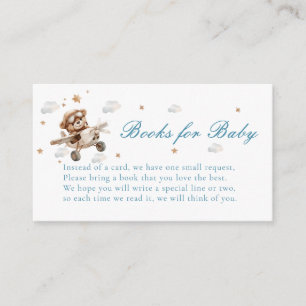 Carte D'accompagnement Livres pour bébé ! Ours et avion en peluche