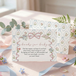 Carte D'accompagnement Livres pour Bébé Petite Fleur Sauvage Baby Shower