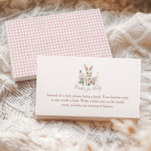 Carte D'accompagnement Livres pour bébé pour Baby Shower Fille Lapin Vint
