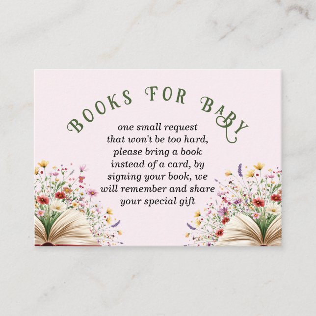 Carte D'accompagnement Livres pour bébé pour Baby Shower Nouveau Chapitre (Devant)