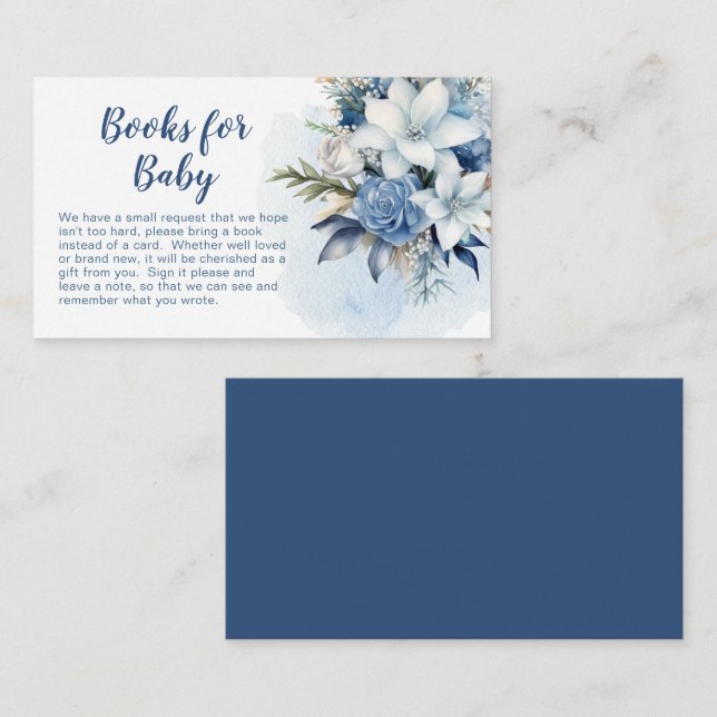 Carte D'accompagnement Livres pour bébé pour une Baby Shower Fleurie Hive (Devant / Derrière)