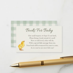 Carte D'accompagnement Livres pour bébé Poussin à l'aquarelle Maison de f