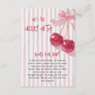 Carte D'accompagnement Livres pour Bébé Rose Rouge Ruban Été Rétro