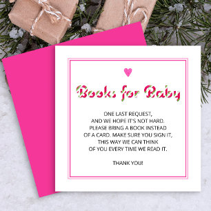 Carte D'accompagnement Livres pour Bébé rose Vacances Douche Insertion