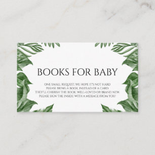 Carte D'accompagnement Livres pour bébé Safari Animaux Baby shower tropic