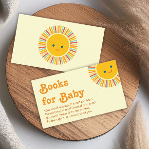 Carte D'accompagnement Livres pour bébé Shower Cute Polices Retro Orange