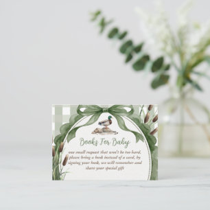 Carte D'accompagnement Livres pour bébé shower de canard colvert