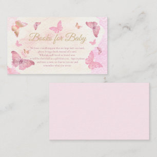 Carte D'accompagnement Livres pour bébé Shower Fille Papillons Roses
