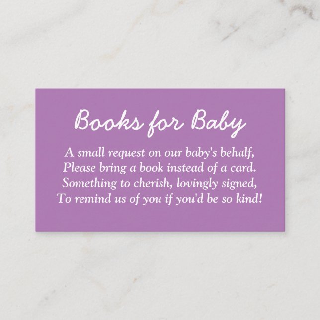 Carte D'accompagnement Livres pour bébé Soft Purple Encape Card (Devant)
