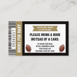 Carte D'accompagnement Livres pour bébé, Sports, Baby Shower de football