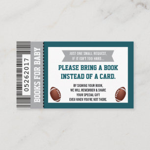 Carte D'accompagnement Livres Pour Bébé, Sports, Football Baby shower