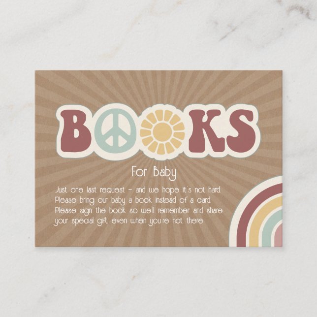 Carte D'accompagnement Livres Pour Bébé Super Muted Peace Sign Cardstock (Devant)