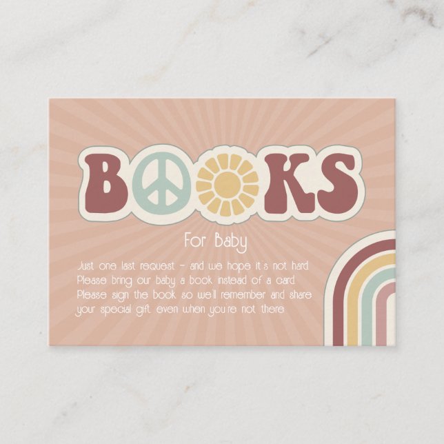 Carte D'accompagnement Livres Pour Bébé Super Paix Signal Cardstock rose (Devant)