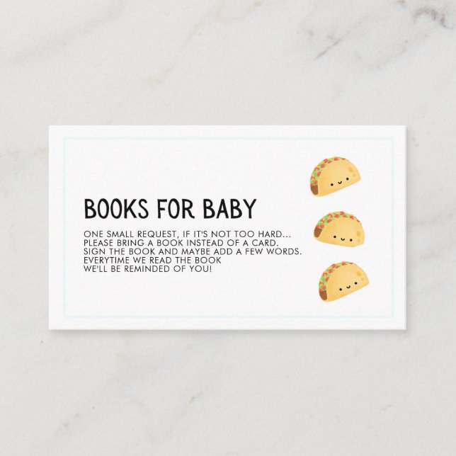 Carte D'accompagnement Livres pour bébé - Taco (Devant)