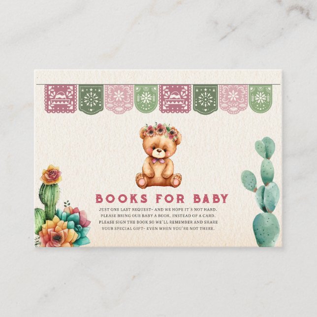 Carte D'accompagnement Livres pour bébé Taco Teddy Bear Baby Shower Fiest (Devant)