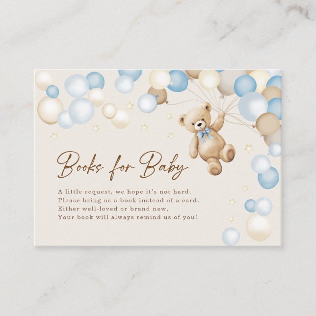 Carte D'accompagnement Livres Pour Bébé Teddy Bear Baby shower (Devant)