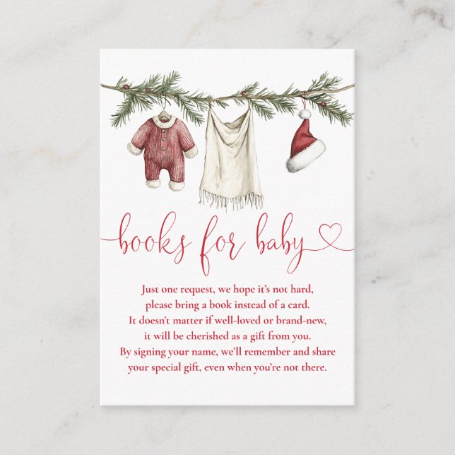 Carte D'accompagnement Livres Pour Bébé Vêtements Baby shower d'hiver (Devant)