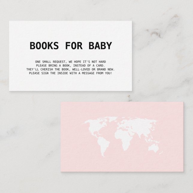 Carte D'accompagnement Livres pour bébé Voyage Boarding Pass Fille Rose (Devant / Derrière)