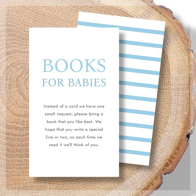 Carte D'accompagnement Livres pour bébés | Baby shower Blue Twin (Créateur téléchargé)
