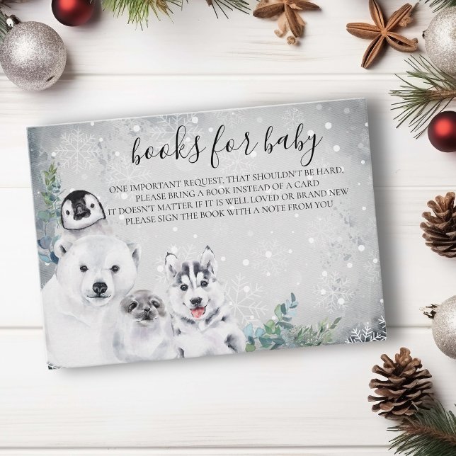 Carte D'accompagnement Livres pour bébés Hiver Animaux arctiques Noël (Créateur téléchargé)