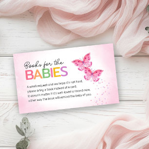Carte D'accompagnement Livres pour bébés Papillons roses jumeaux