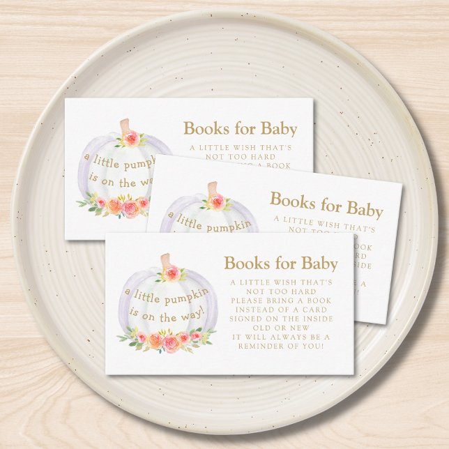 Carte D'accompagnement Livres pour Citrouille bébé Baby shower d'automne (Créateur téléchargé)