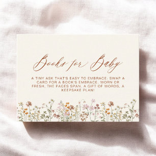 Carte D'accompagnement Livres pour Fleur sauvage bébé Baby shower en terr