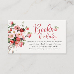 Carte D'accompagnement Livres pour la Baby Shower de Bébé Fraise