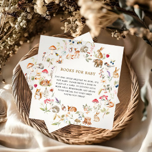 Carte D'accompagnement Livres pour la Baby Shower de la Forêt Boisée pour