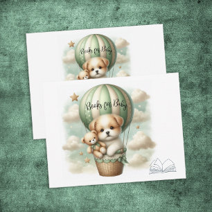 Carte D'accompagnement Livres pour l'aventure du chiot bébé en montgolfiè