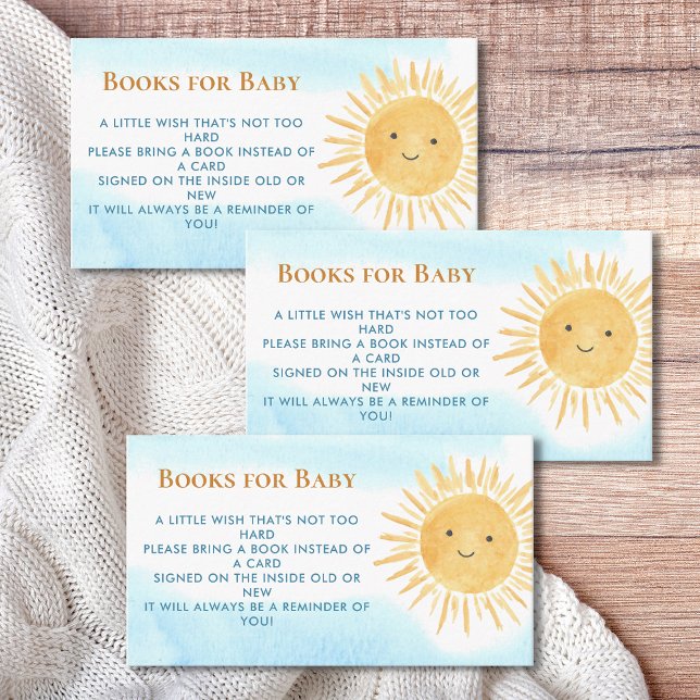 Carte D'accompagnement Livres pour le Baby shower de bébé Sun Boy (Créateur téléchargé)
