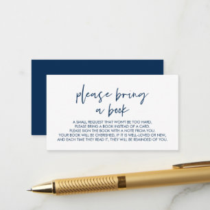 Carte D'accompagnement Livres pour le bébé, Modern Minimalism Navy Blue