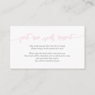 Carte D'accompagnement Livres pour le bébé, script créatif rose et gris
