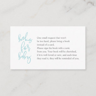 Carte D'accompagnement Livres pour le bébé, Script créatif tiffany gris