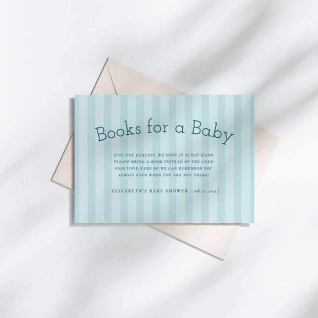Carte D'accompagnement Livres Preppy Cute Stripes pour bébé (Créateur téléchargé)