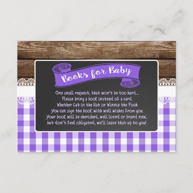 Carte D'accompagnement Livres Q pour bébé - Purple (Devant)