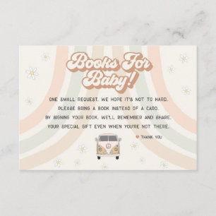 Carte D'accompagnement Livres rétro funky des années 70 pour carton d'inv