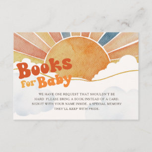 Carte D'accompagnement Livres Retro Sunshine pour bébé Baby Shower